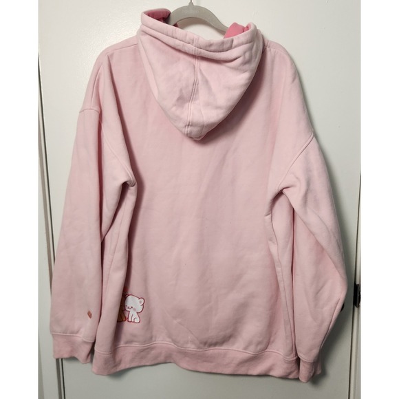 Milkmochabear Official Smooch & Snuggle Pink Fleece Hoodie Heavy Embroidered XXL - Picture 2 of 13